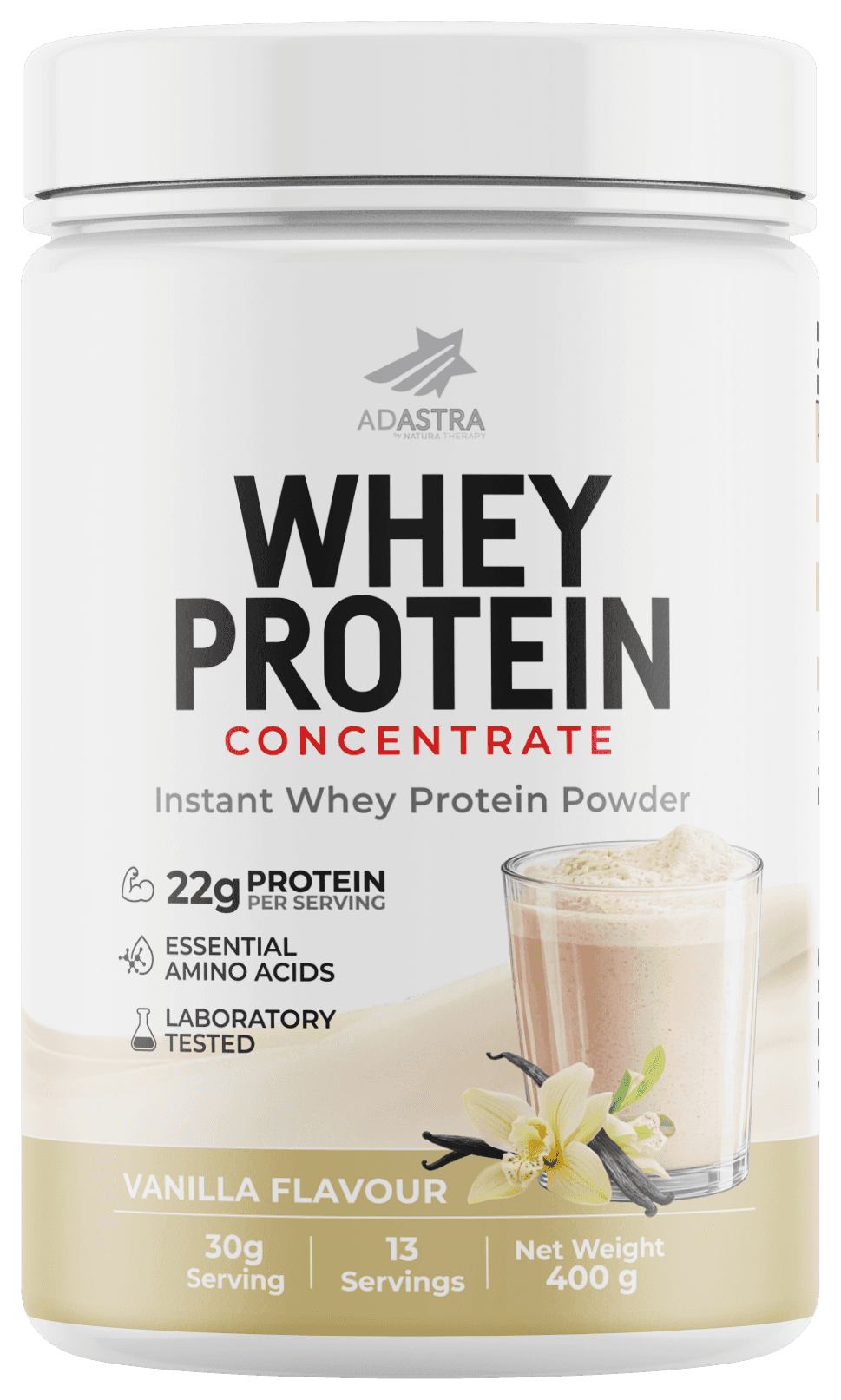 100% WHEY Protein 400 g — koncentrat hirre AdAstra