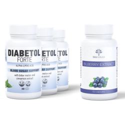 Diabetol Forte(30cps) 2+1+ Bilberry Extract,kapsula kundër diabetit.